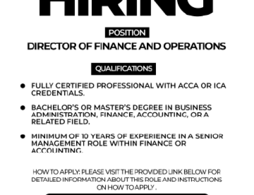 Director of Finance & Operations Job Advert